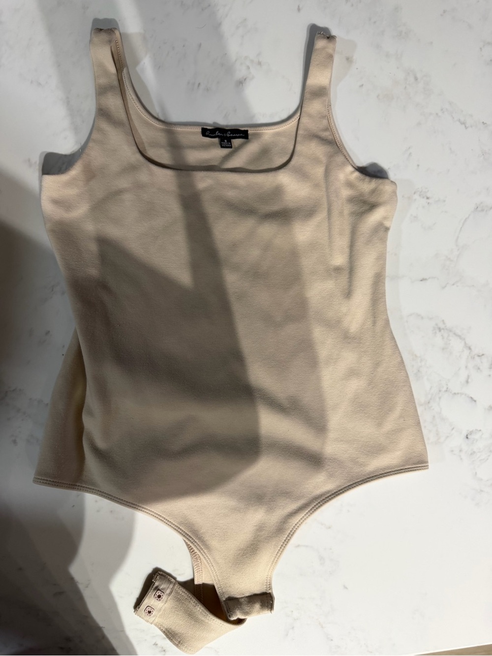 Hunter & Brown Cream Scoop Neck Ribbed Bodysuit